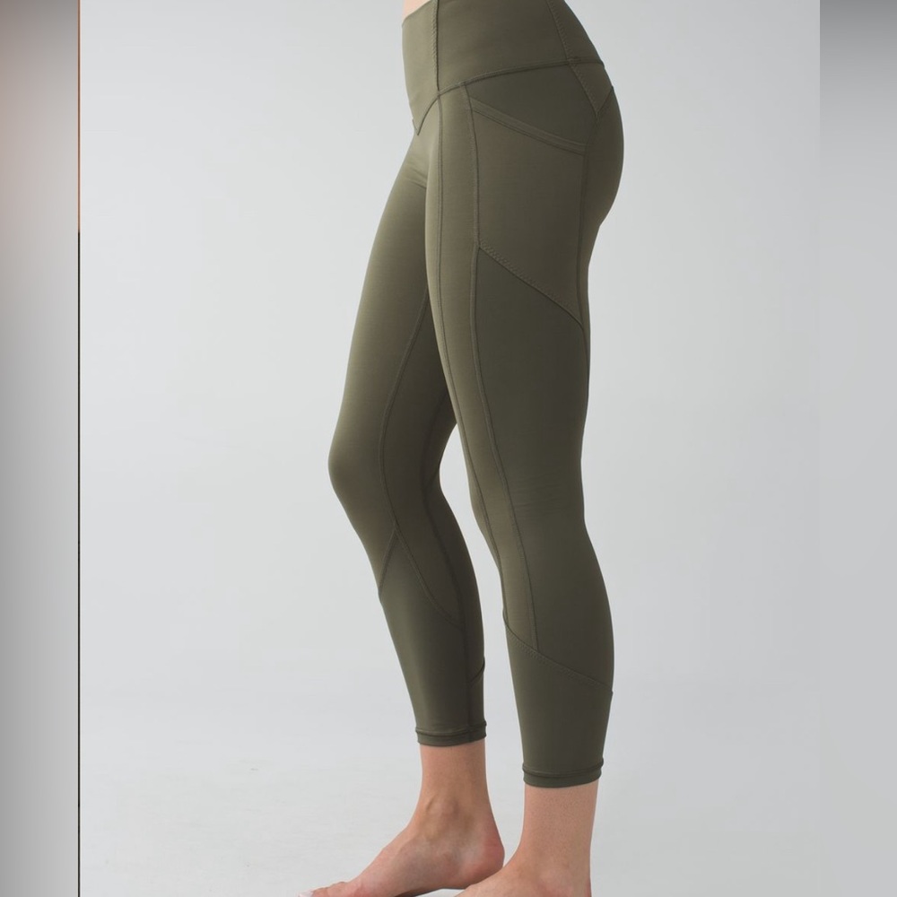Lululemon fatigue green all the right places crop size 4